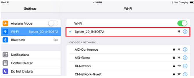 iPad如何链接超小型动态信号分析仪Spider-20的无线网络