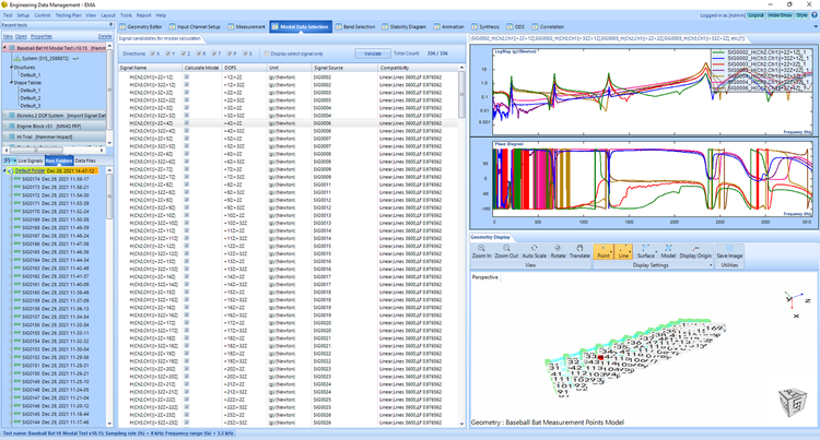 使用EDM Model模态分析软件对棒球棒进行模态实验分析 4